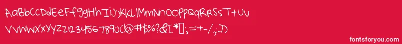 Lucysscribblings Font – White Fonts on Red Background