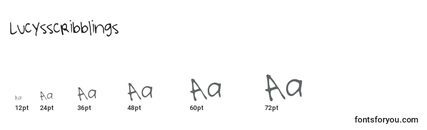 Размеры шрифта Lucysscribblings