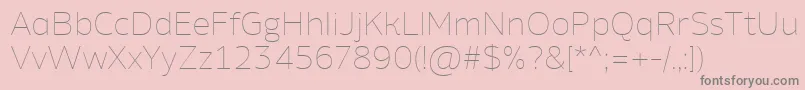 フォントAminoAltThin – ピンクの背景に灰色の文字