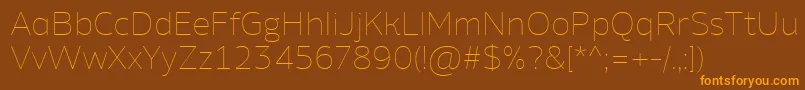 AminoAltThin Font – Orange Fonts on Brown Background