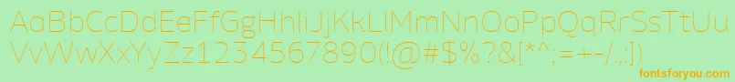 AminoAltThin Font – Orange Fonts on Green Background