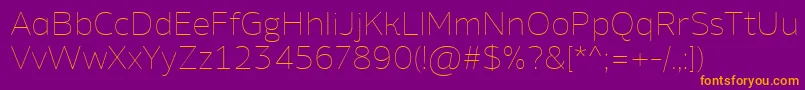 AminoAltThin Font – Orange Fonts on Purple Background