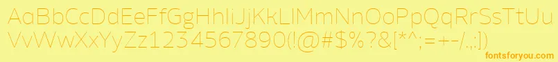 AminoAltThin Font – Orange Fonts on Yellow Background