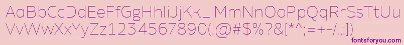 AminoAltThin Font – Purple Fonts on Pink Background