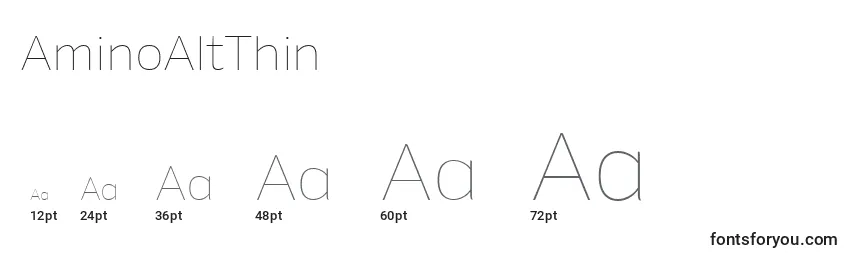 Размеры шрифта AminoAltThin