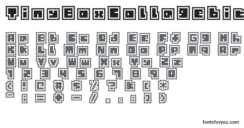 TinyBoxCollagebita12フォント–アルファベット、数字、特殊文字