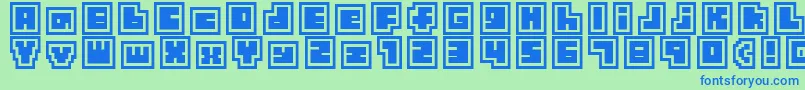 fuente TinyBoxCollagebita12 – Fuentes Azules Sobre Fondo Verde