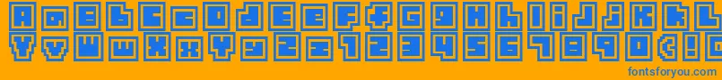 TinyBoxCollagebita12 Font – Blue Fonts on Orange Background
