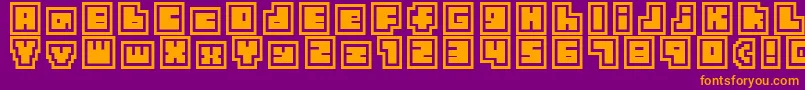 TinyBoxCollagebita12 Font – Orange Fonts on Purple Background