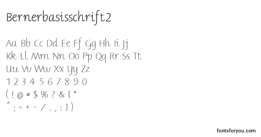 Шрифт Bernerbasisschrift2 – алфавит, цифры, специальные символы