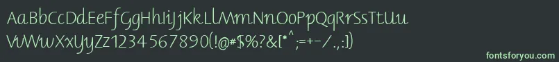 フォントBernerbasisschrift2 – 黒い背景に緑の文字