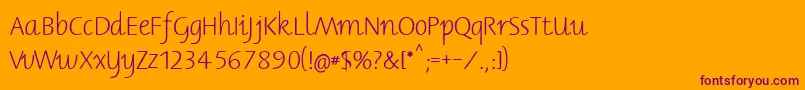Шрифт Bernerbasisschrift2 – фиолетовые шрифты на оранжевом фоне