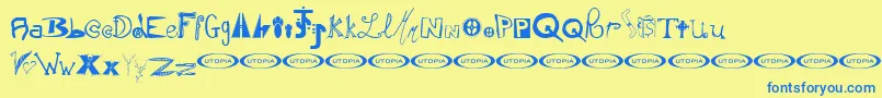 InstantSoupMix Font – Blue Fonts on Yellow Background