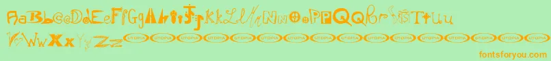 InstantSoupMix Font – Orange Fonts on Green Background