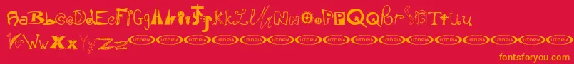 Fonte InstantSoupMix – fontes laranjas em um fundo vermelho