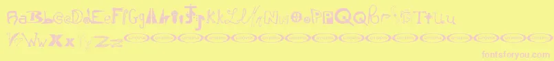 InstantSoupMix-Schriftart – Rosa Schriften auf gelbem Hintergrund