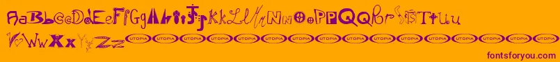 InstantSoupMix Font – Purple Fonts on Orange Background