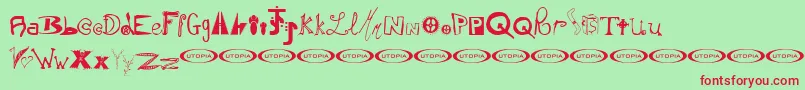 フォントInstantSoupMix – 赤い文字の緑の背景