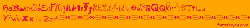 Czcionka InstantSoupMix – czerwone czcionki na pomarańczowym tle