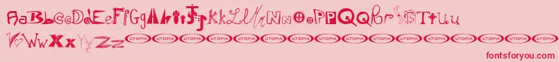InstantSoupMix Font – Red Fonts on Pink Background