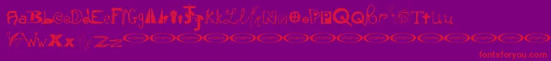 InstantSoupMix-Schriftart – Rote Schriften auf violettem Hintergrund