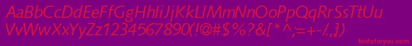 FacilesskItalic Font – Red Fonts on Purple Background