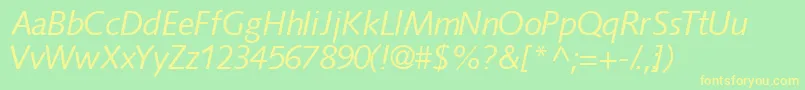 FacilesskItalic Font – Yellow Fonts on Green Background