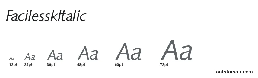 Размеры шрифта FacilesskItalic