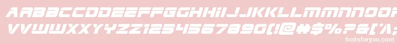 Edgeracerexpandsuperital-Schriftart – Weiße Schriften auf rosa Hintergrund