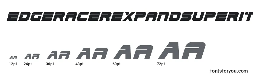 Edgeracerexpandsuperital Font Sizes