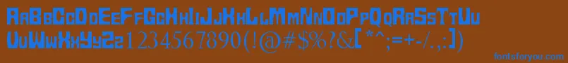 Tups13 Font – Blue Fonts on Brown Background