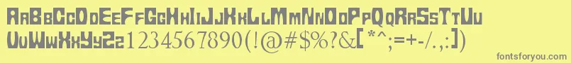 Tups13 Font – Gray Fonts on Yellow Background