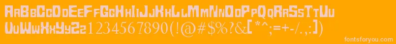 Tups13 Font – Pink Fonts on Orange Background