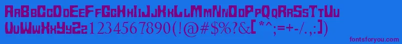 Tups13 Font – Purple Fonts on Blue Background