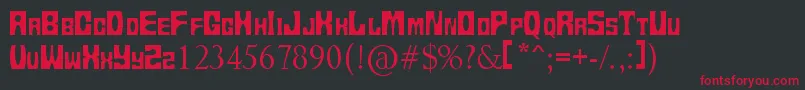 Tups13 Font – Red Fonts on Black Background
