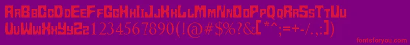 Tups13 Font – Red Fonts on Purple Background
