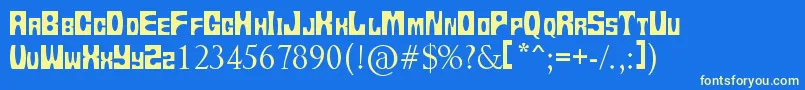 Tups13 Font – Yellow Fonts on Blue Background