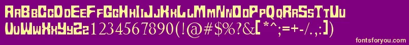 Tups13 Font – Yellow Fonts on Purple Background