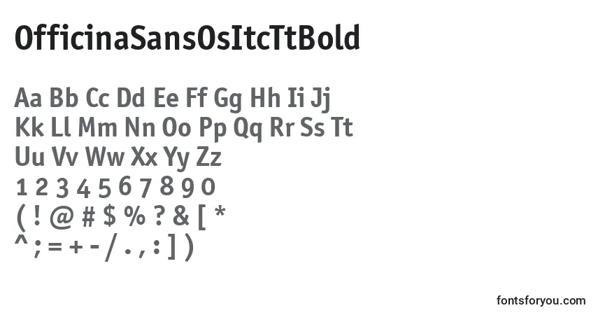 Шрифт OfficinaSansOsItcTtBold – алфавит, цифры, специальные символы
