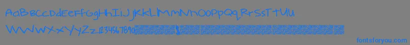 Czcionka Comearound – niebieskie czcionki na szarym tle