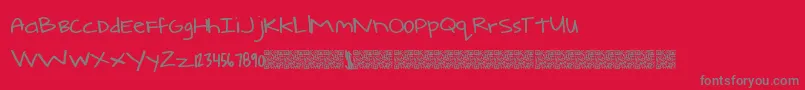 Comearound Font – Gray Fonts on Red Background