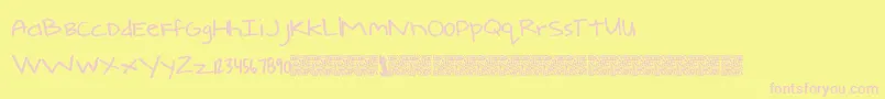 Comearound Font – Pink Fonts on Yellow Background