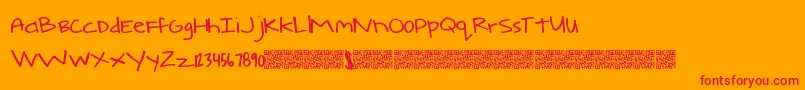 Comearound Font – Red Fonts on Orange Background