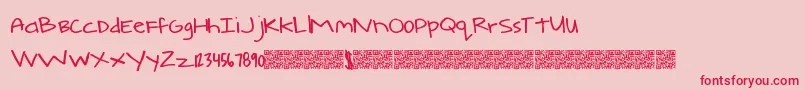 Comearound Font – Red Fonts on Pink Background