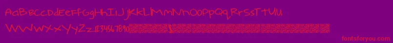 Comearound Font – Red Fonts on Purple Background