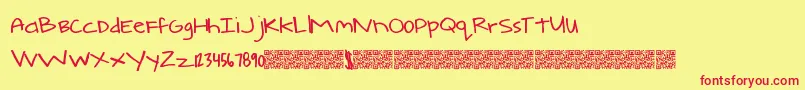 Comearound Font – Red Fonts on Yellow Background