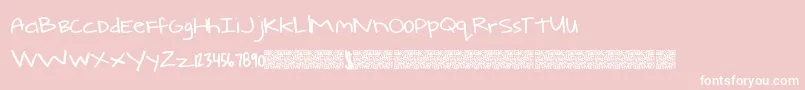 Fonte Comearound – fontes brancas em um fundo rosa