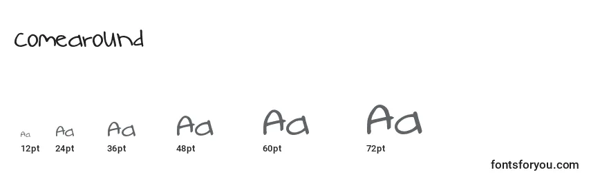 Größen der Schriftart Comearound