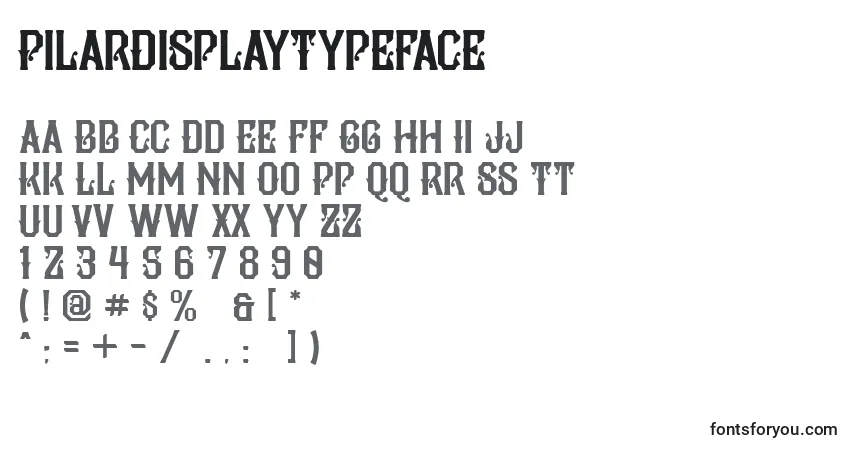 Шрифт PilarDisplayTypeface – алфавит, цифры, специальные символы