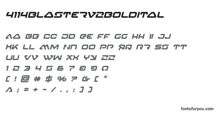 Schriftart 4114blasterv2boldital – Alphabet, Zahlen, spezielle Symbole